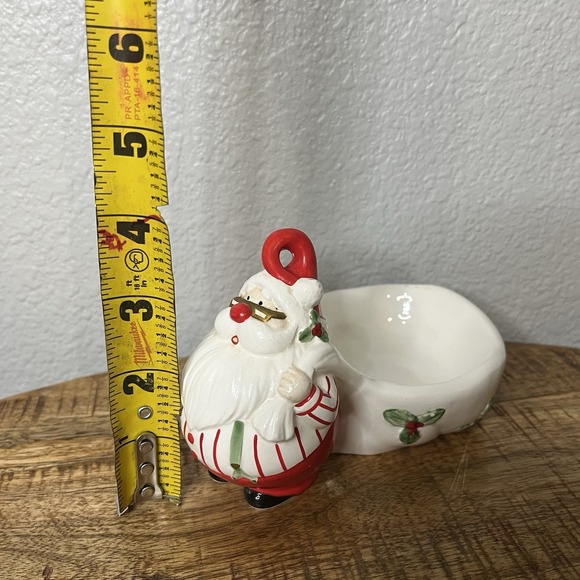 VTG  FITZ AND FLOYD‎ OMNIBUS Candle Holder Christmas SANTA Votive Dish - Picture 7 of 8